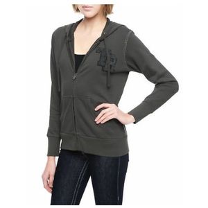 True Religion Varsity Patch Baseball Stitch Zip Hoodie